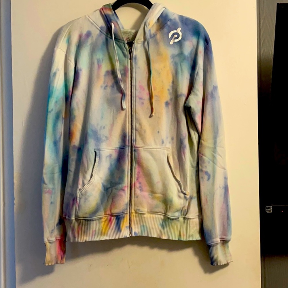 Peloton zip up hoodie tie dye size M